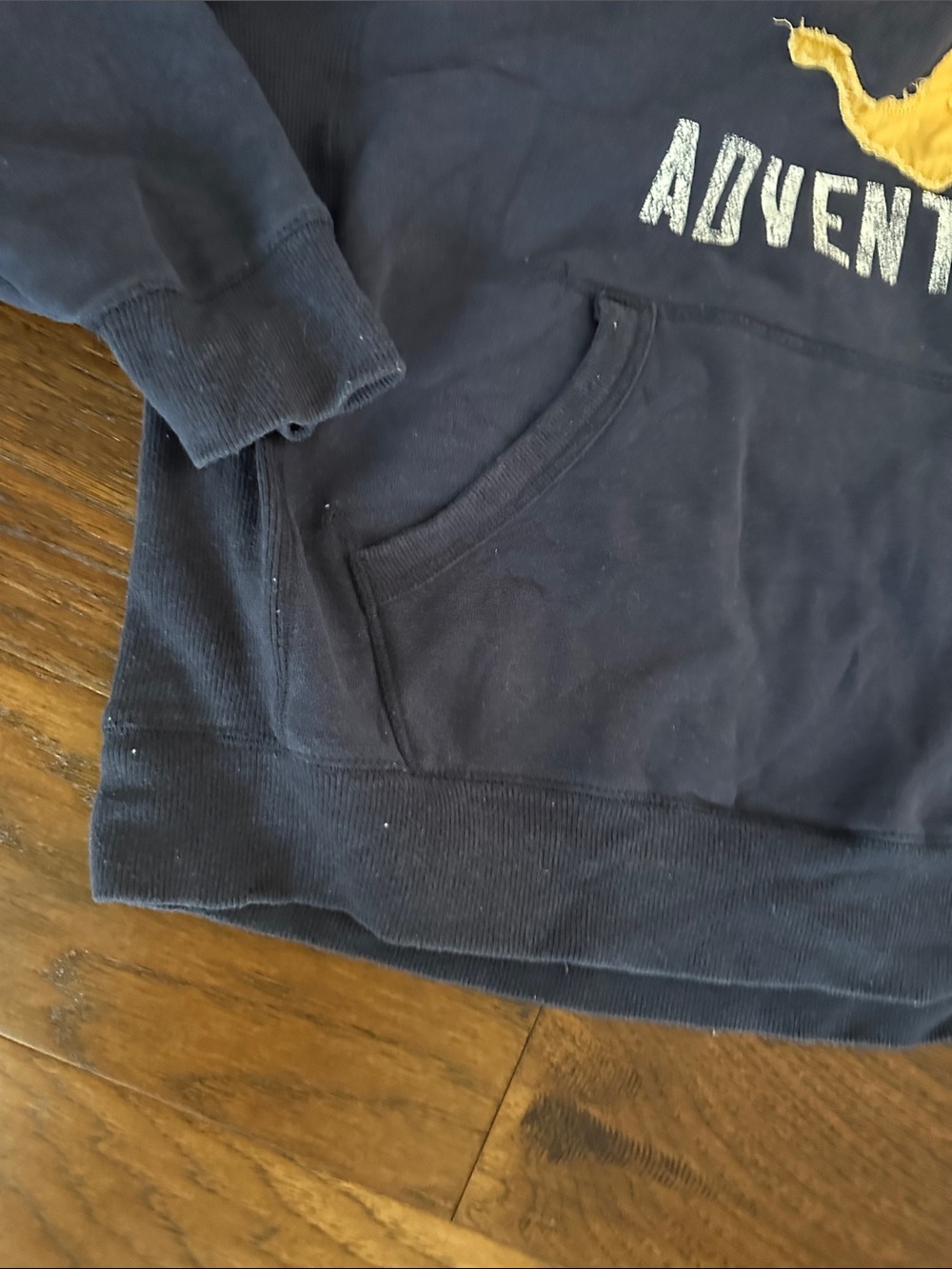 Lake Girl Hoodie with Distressed Yellow Anchor Graphic - Picture 3 of 8